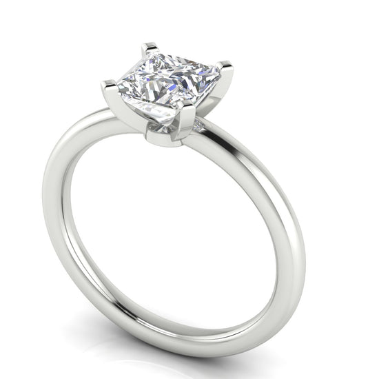 Classic Princess Cut Moissanite Engagement Ring