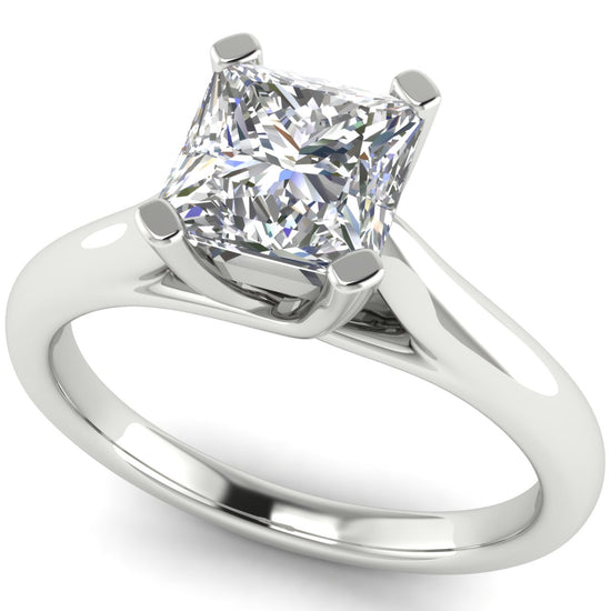 Bypass Basket Princess Cut Moissanite Engagement Ring