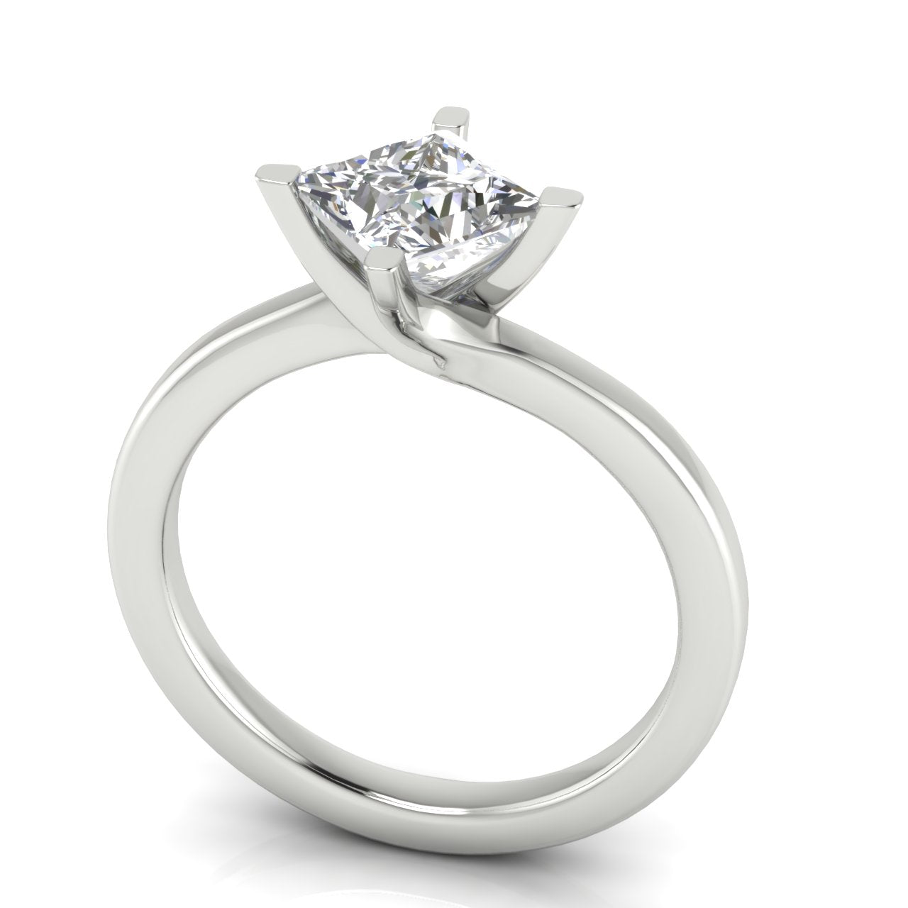 Bypass Princess Cut Lab Diamond  Engagement Ring