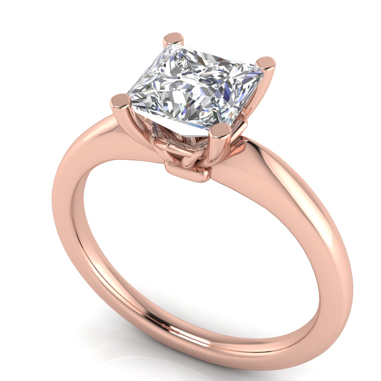 Modern Princess Cut Lab Diamond Engagement Ring