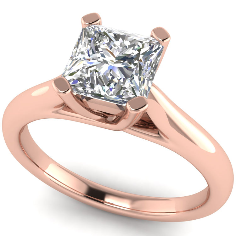 Bypass Basket Princess Cut Moissanite Engagement Ring