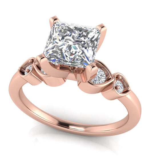 Romance Princess Cut Moissanite Engagement Ring