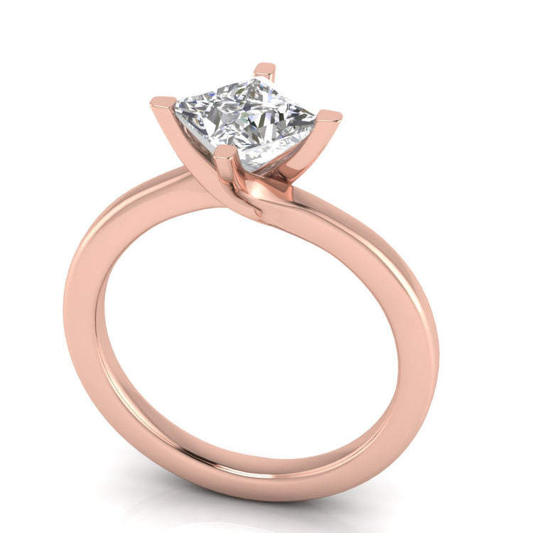 Bypass Princess Cut Moissanite Engagement Ring