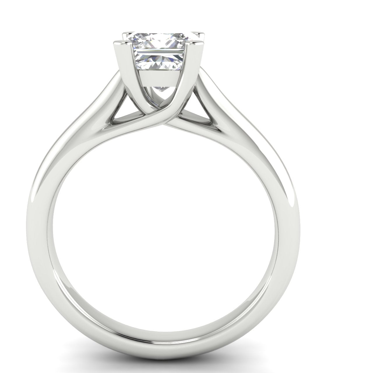 Bypass Basket Princess Cut Lab Diamond Engagement Ring