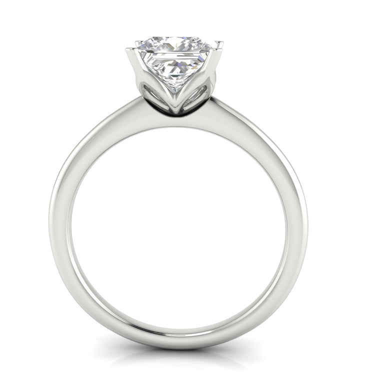 Tulip Set Princess Cut Moissanite Engagement Ring