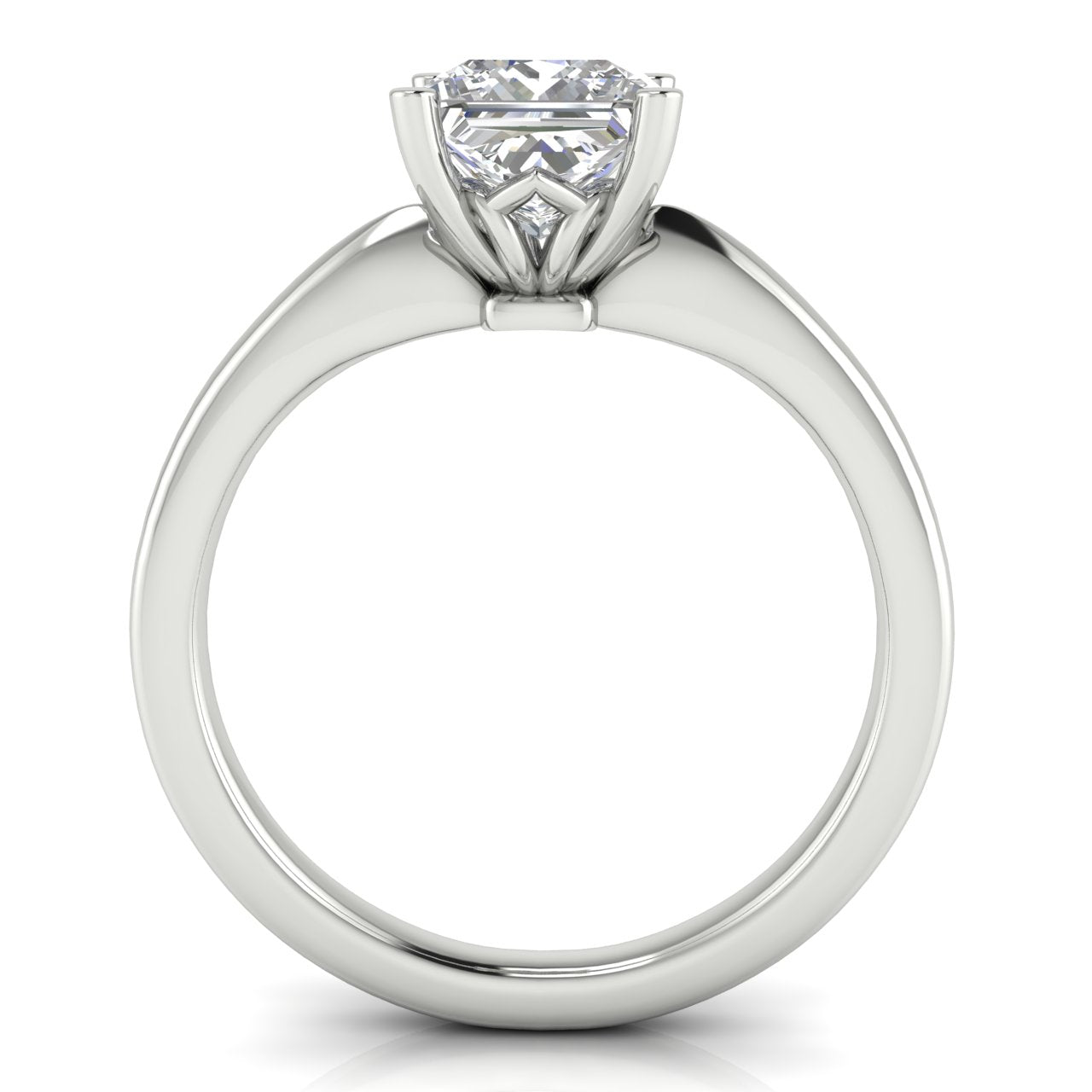 Modern Princess Cut Moissanite Engagement Ring