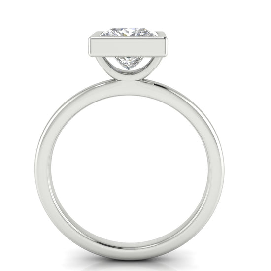 Bezel Princess Cut Moissanite Engagement Ring