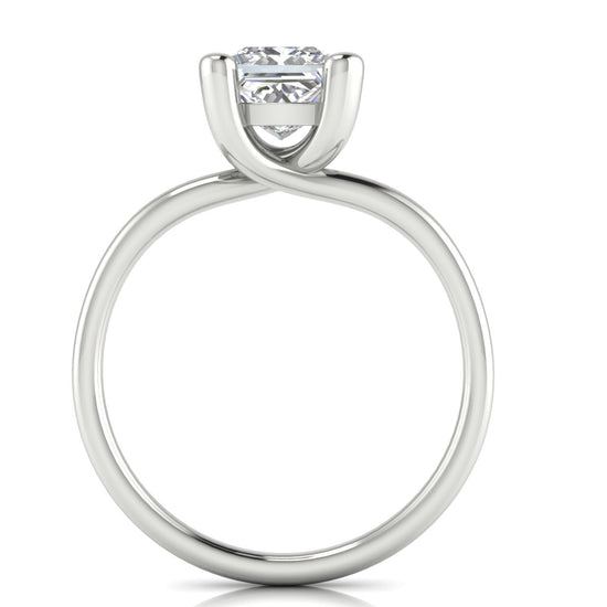 Classic Crossover Princess Cut Moissanite Engagement Ring