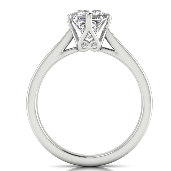 Hidden Accent Princess Cut Lab Diamond Engagement Ring