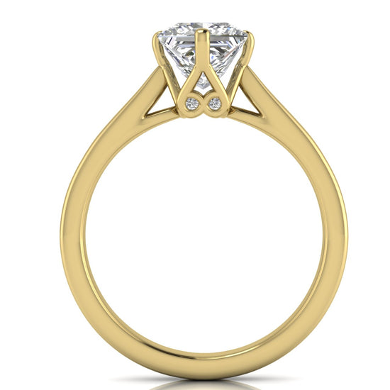 Hidden Accent Princess Cut Lab Diamond Engagement Ring