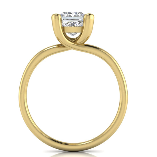 Classic Crossover Princess Cut Lab Diamond Engagement Ring