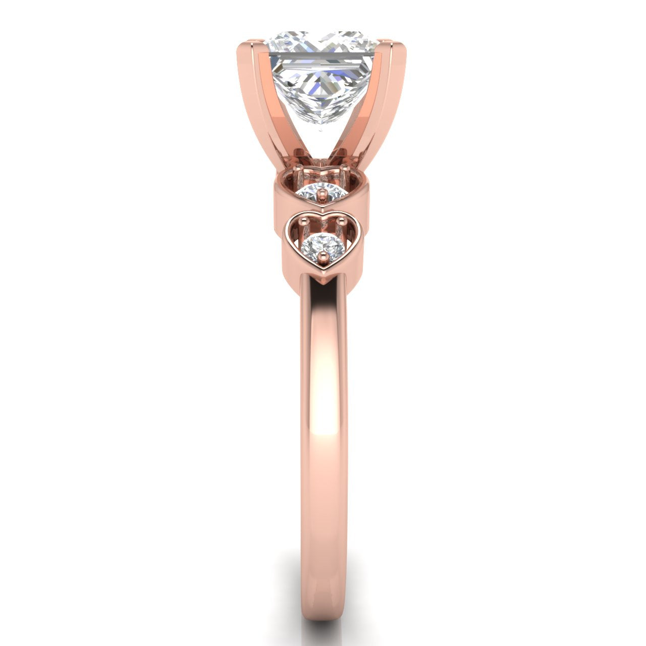 Romance Princess Cut Lab Diamond Engagement Ring