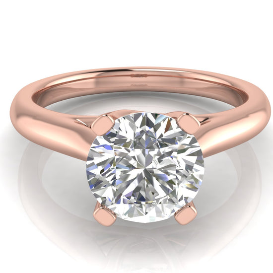 Bypass Basket Round Cut Moissanite Engagement Ring