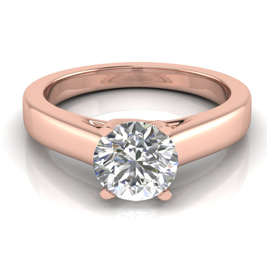 Crossover Basket Round Cut Moissanite Engagement Ring