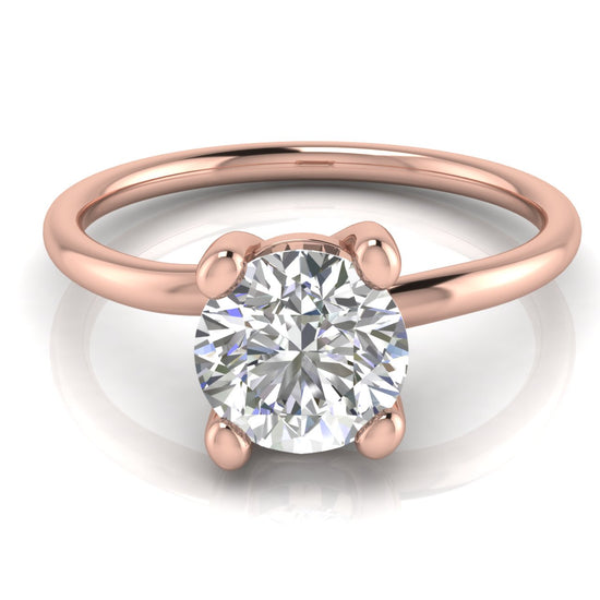 Classic Crossover Round Cut Moissanite Engagement Ring