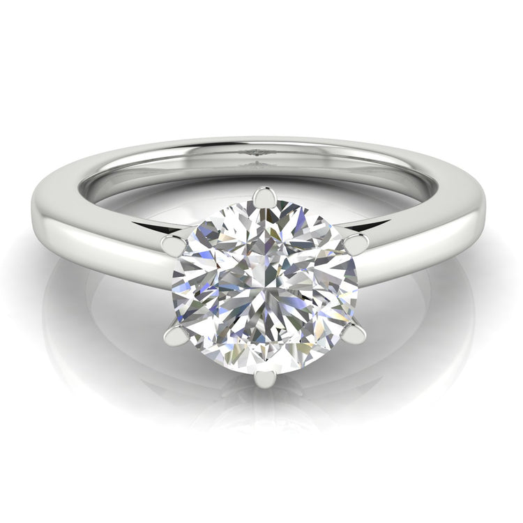 6 Prong Cathedral Princess Cut Engagement Ring | Moissanite | Lab Grown Diamond