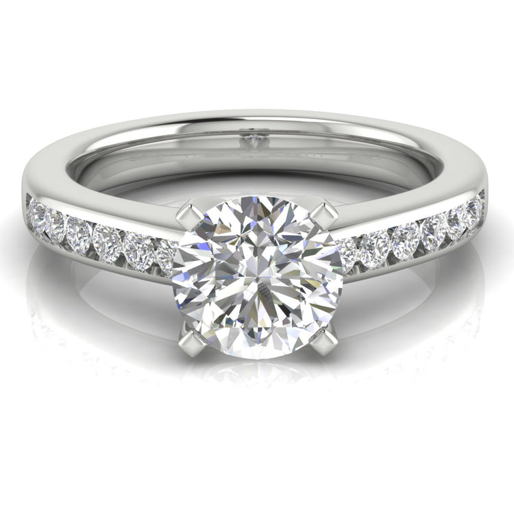 Round Channel Set Round Cut  Engagement Ring | Moissanite | Lab Grown Diamond