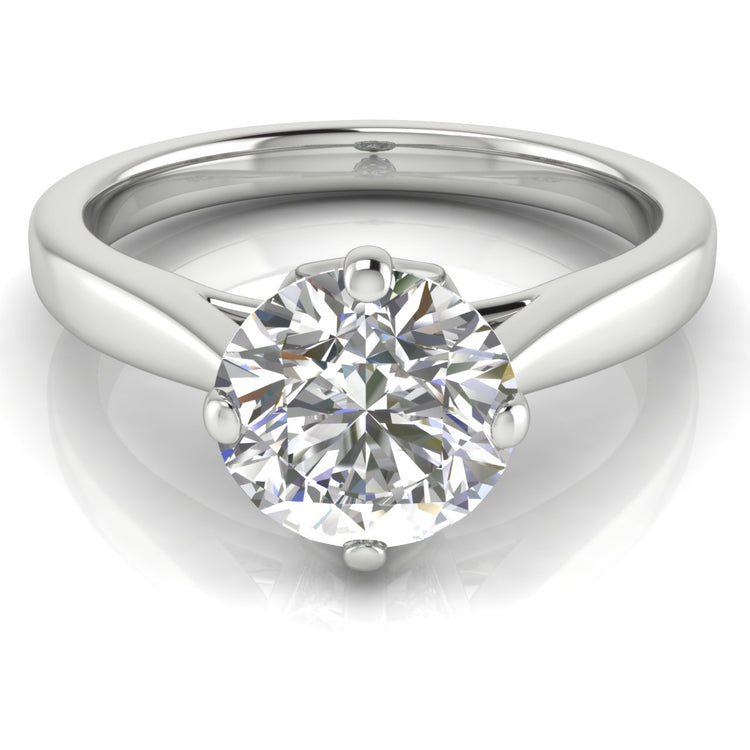 Hidden Accent Round Cut Lab Diamond Engagement Ring