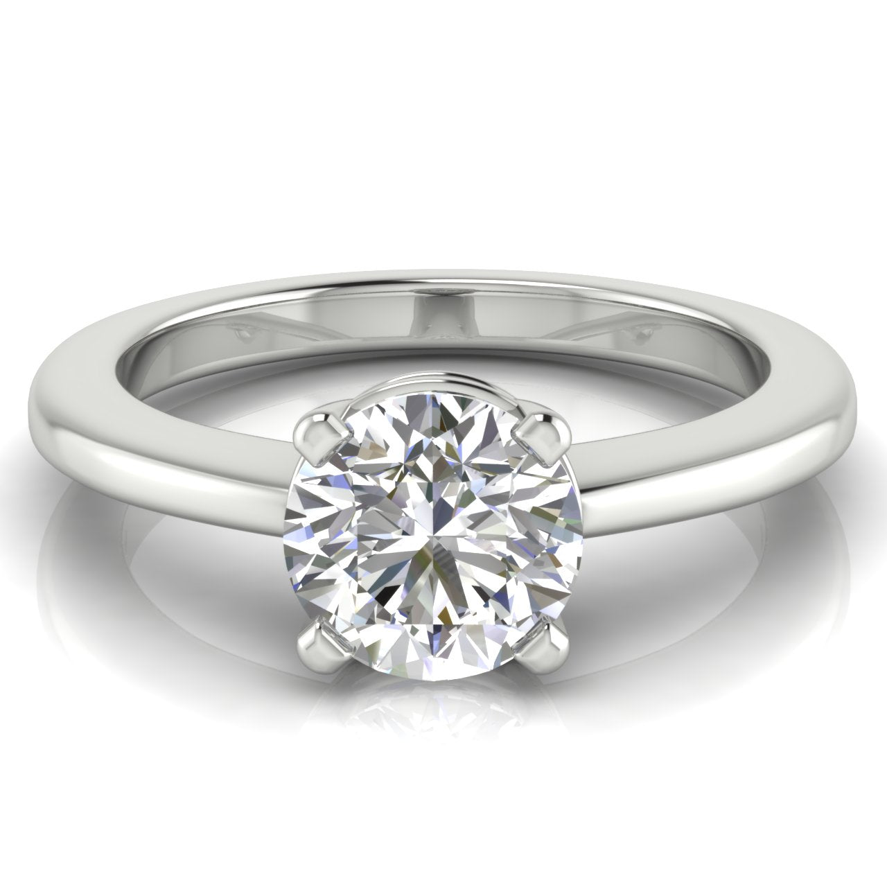 4 Prong Basket Set Round Cut Lab Diamond Engagement Ring