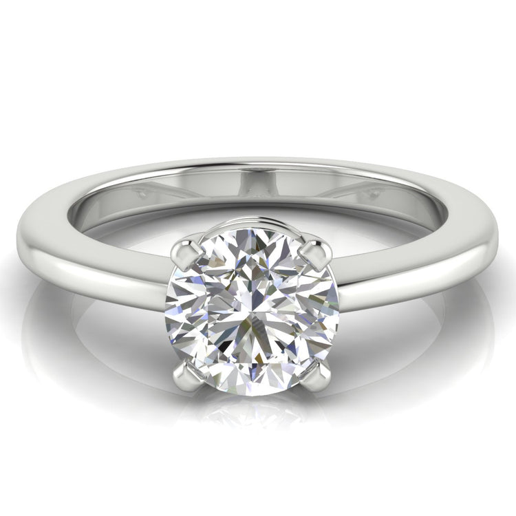 4 Prong Basket Set Round Cut Lab Diamond Engagement Ring 