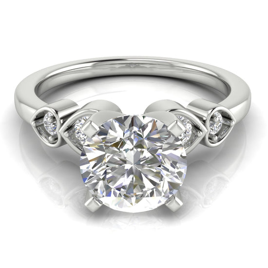 Romance Round Cut Moissanite Engagement Ring