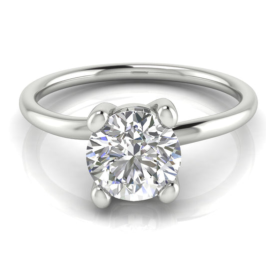 Classic Crossover Round Cut Lab Diamond Engagement Ring