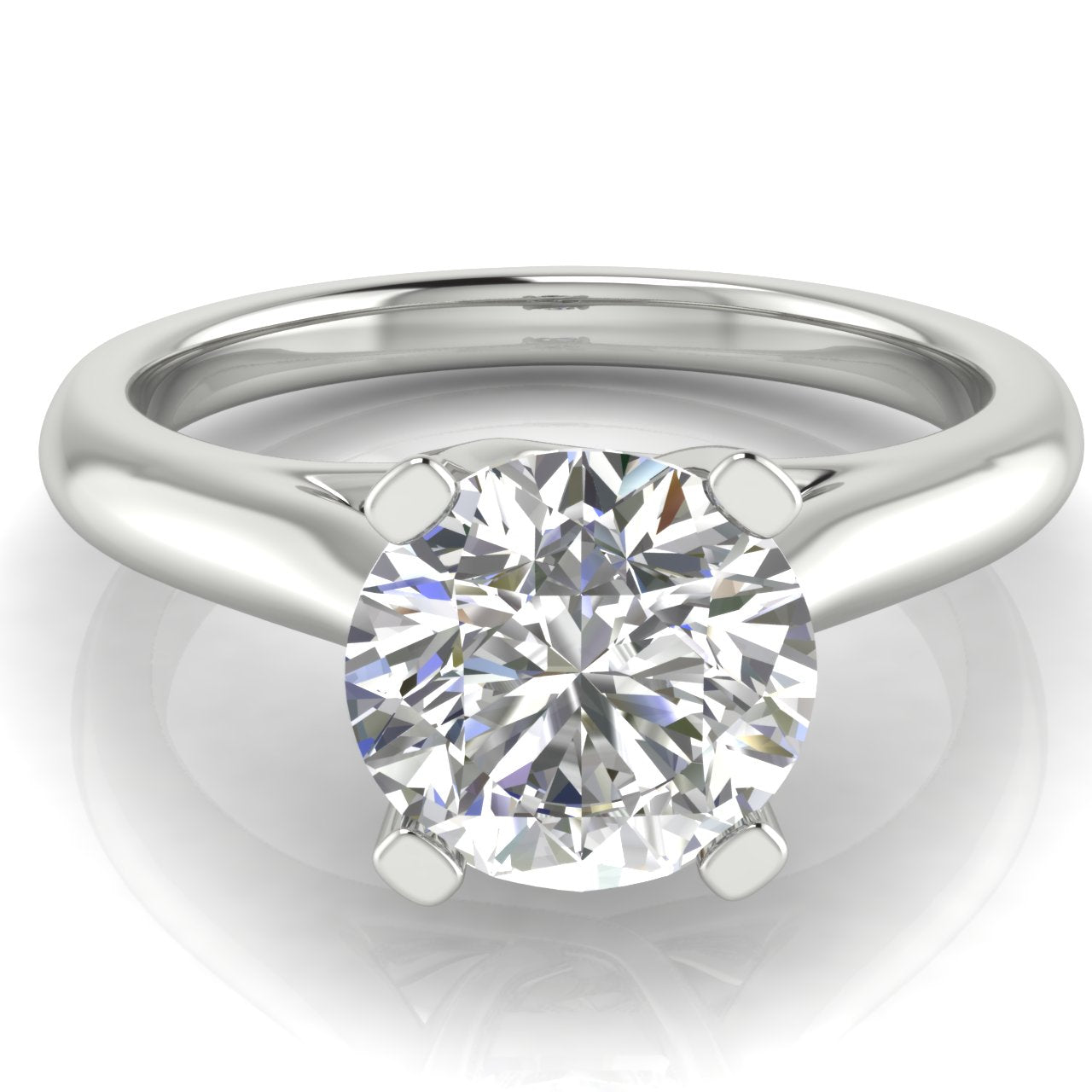 Bypass Basket Round Cut Moissanite Engagement Ring