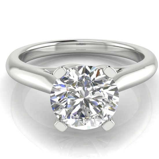 Bypass Basket Round Cut Lab Diamond Engagement Ring