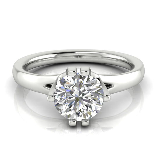 Suspended Round Cut Moissanite Engagement Ring