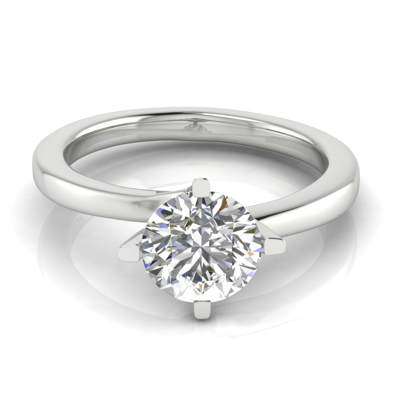 Bypass Round Cut Moissanite Engagement Ring