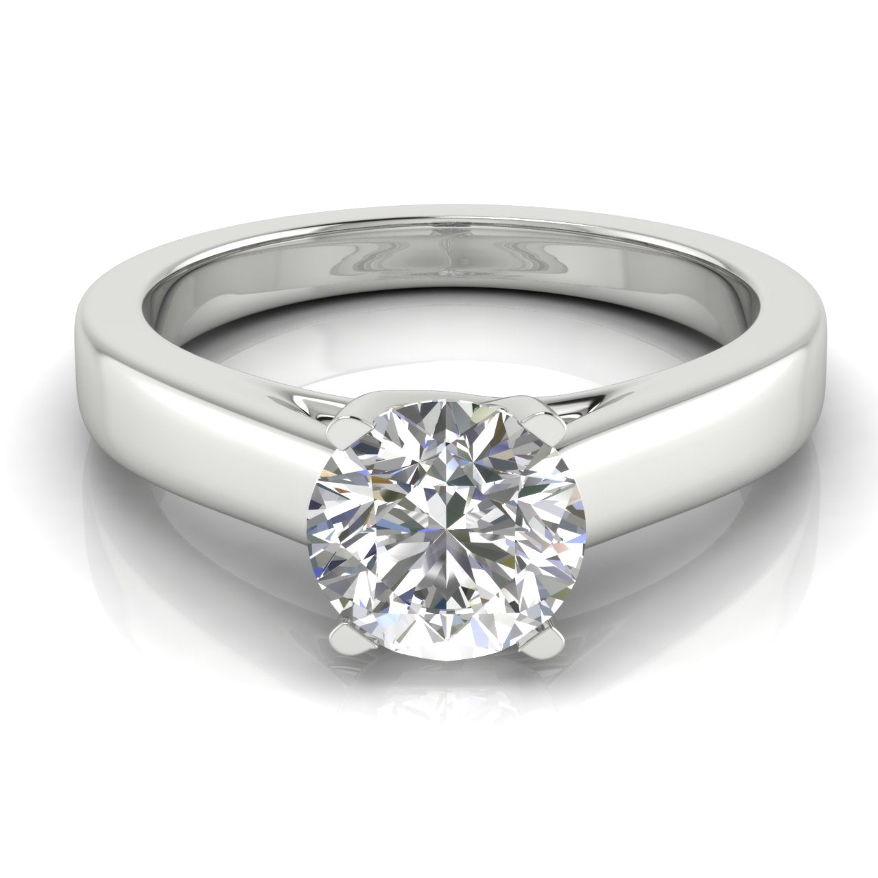 Crossover Basket Round Cut Lab Diamond Engagement Ring