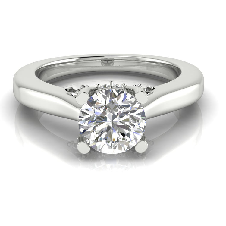 Bridge Paved Round Cut  Engagement Ring | Moissanite | Lab Grown Diamond