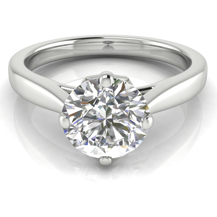 Hidden Accent Round Cut  Engagement Ring | Moissanite | Lab Grown Diamond