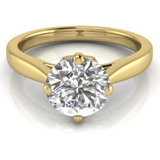 Hidden Accent Round Cut Lab Diamond Engagement Ring