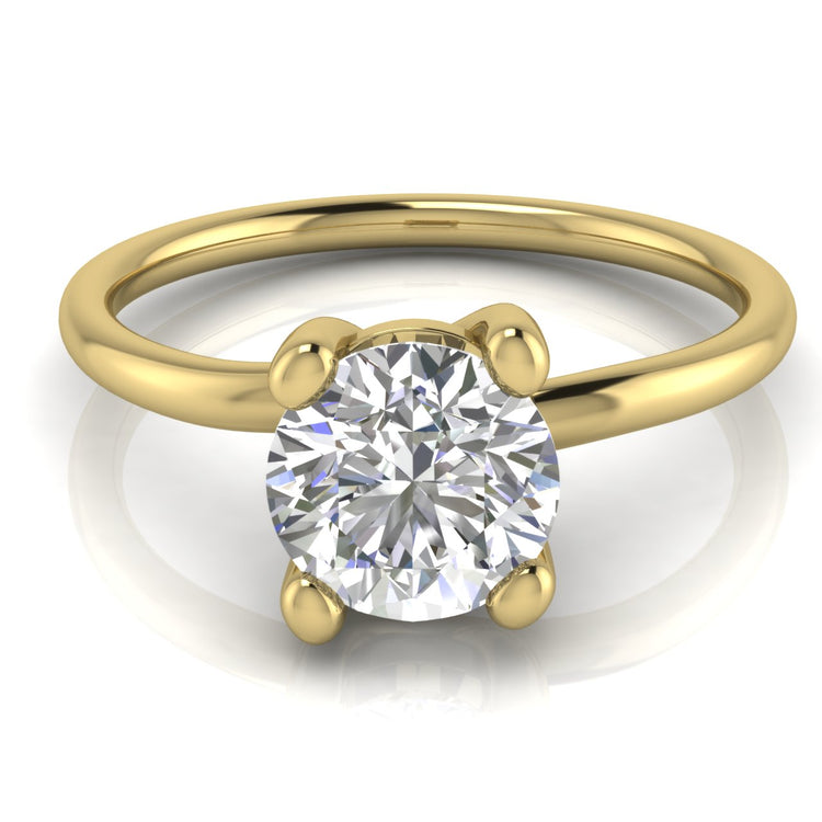 Classic Crossover Round Cut Lab Diamond Engagement Ring