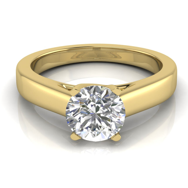 Crossover Basket Round Cut Moissanite Engagement Ring