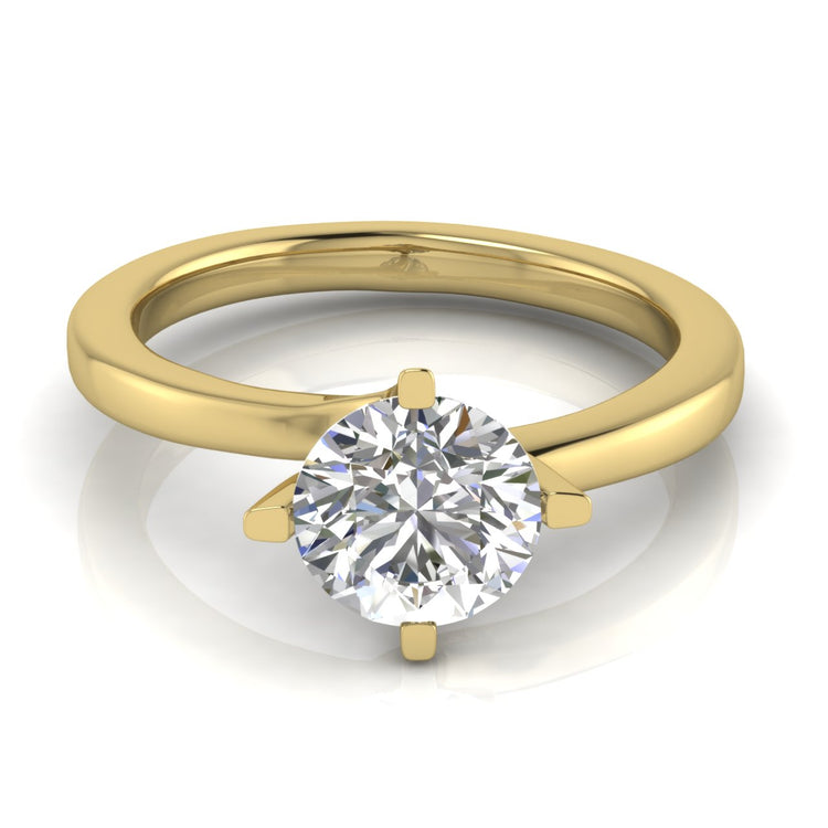 Bypass Round Cut Moissanite Engagement Ring