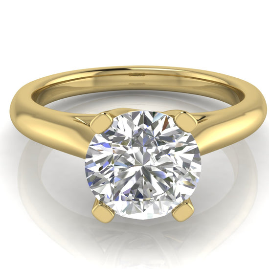 Bypass Basket Round Cut Lab Diamond Engagement Ring