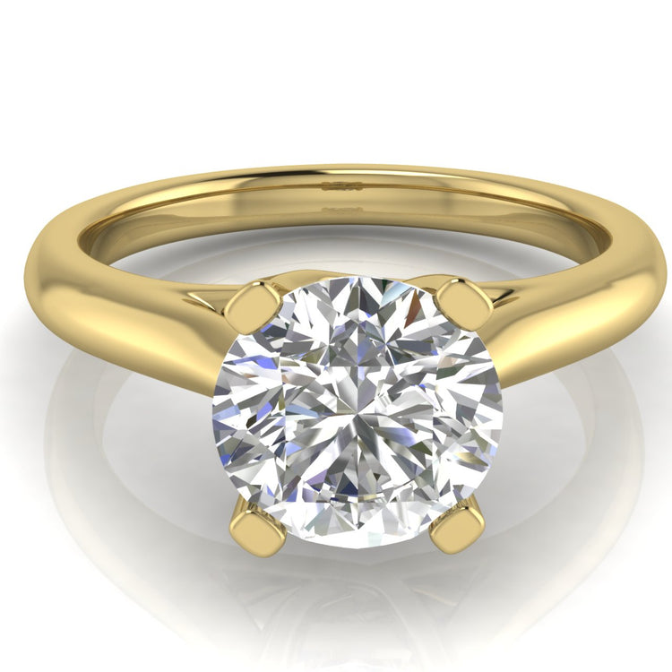 Bypass Basket Round Cut Moissanite Engagement Ring