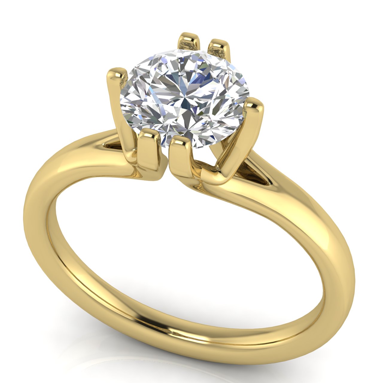 Suspended Round Cut Lab Diamond Engagement Ring