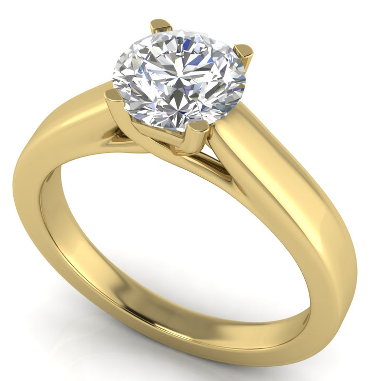 Crossover Basket Round Cut Lab Diamond Engagement Ring