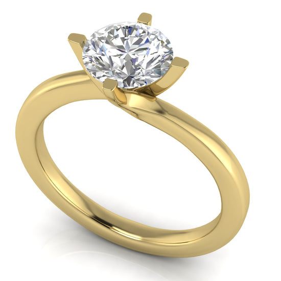 Bypass Round Cut Lab Diamond Engagement Ring