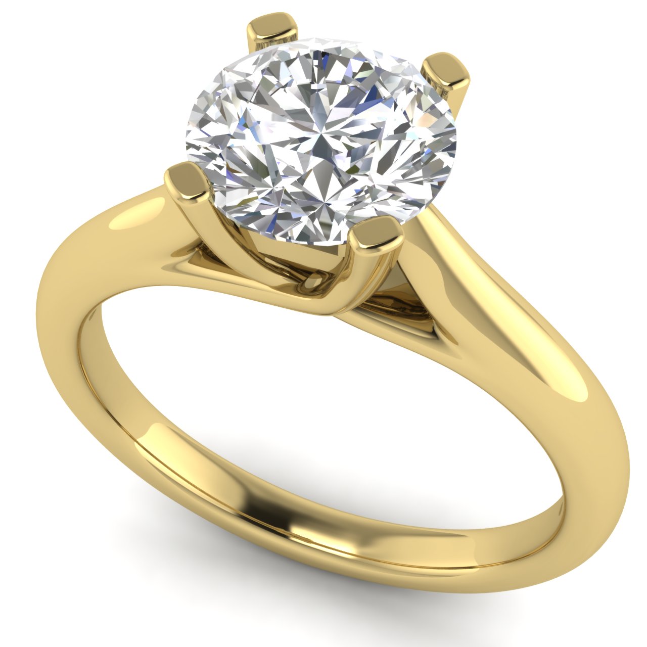 Bypass Basket Round Cut Lab Diamond Engagement Ring