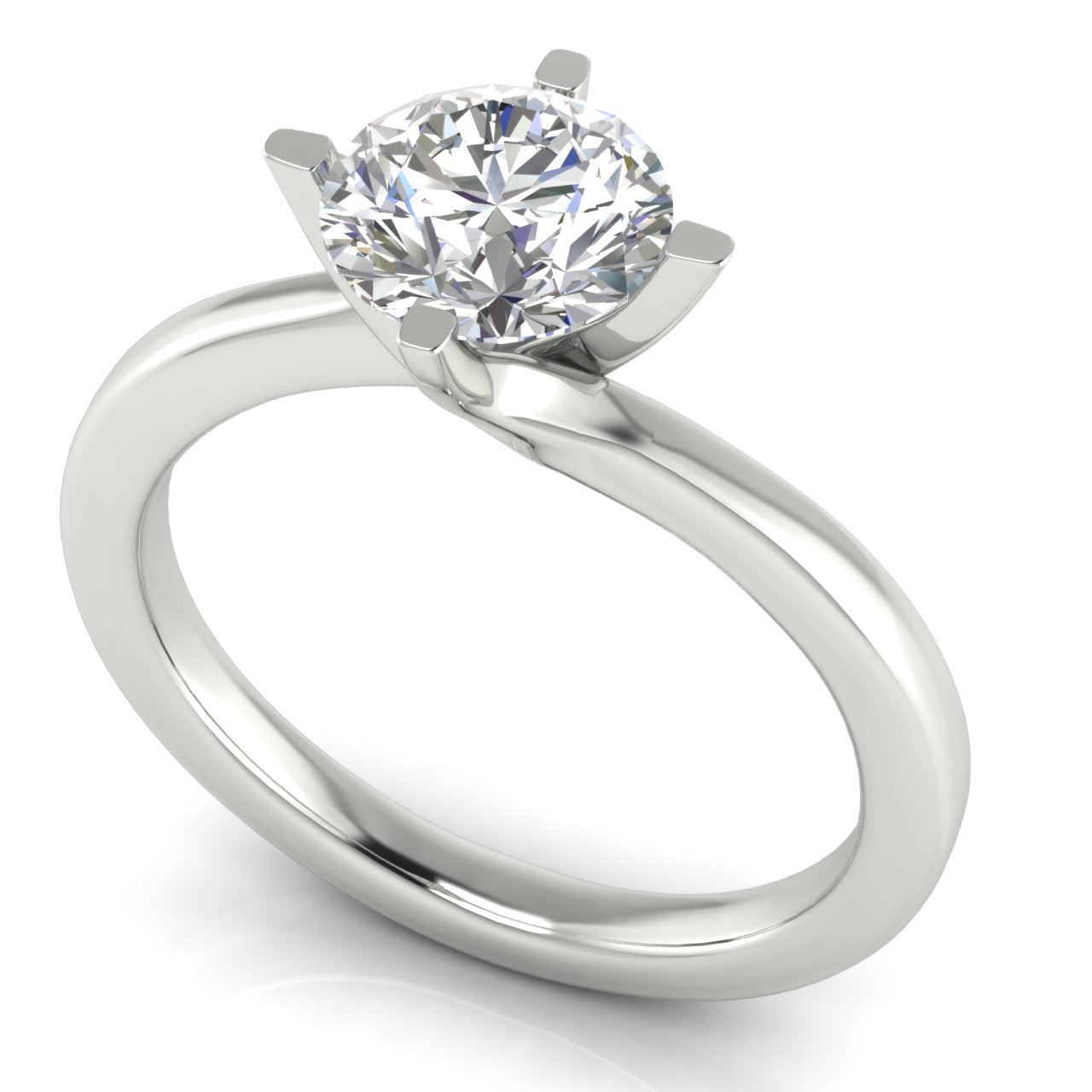 Bypass Round Cut Lab Diamond Engagement Ring