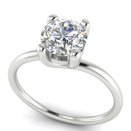 Classic Crossover Round Cut Moissanite Engagement Ring