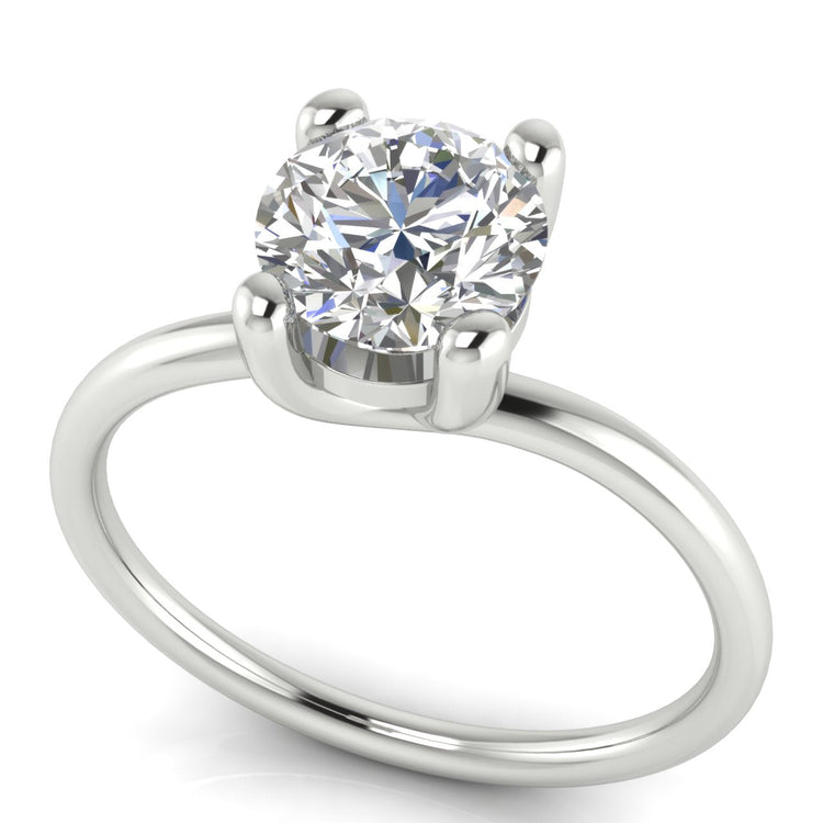 Classic Crossover Round Cut Lab Diamond Engagement Ring