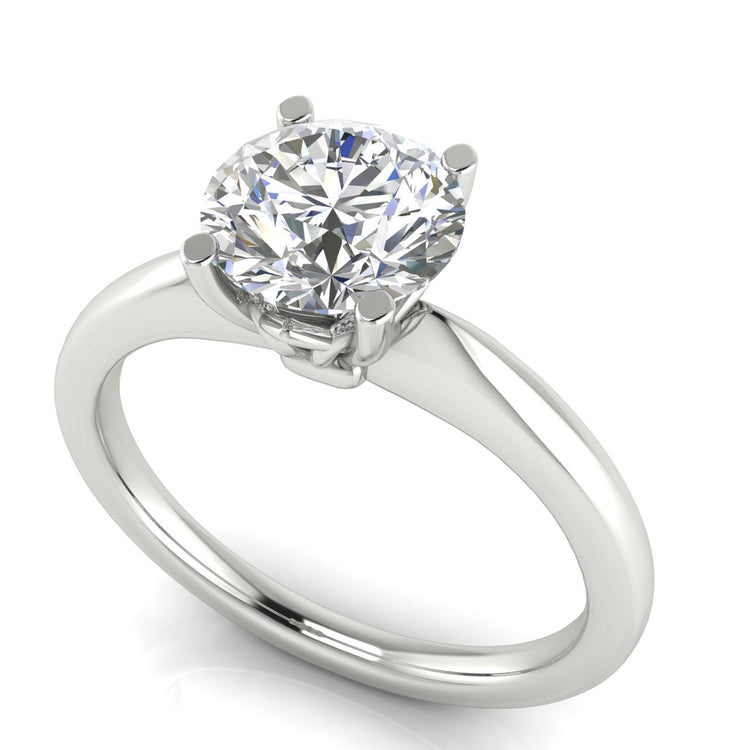 Modern Round Cut Lab Diamond Engagement Ring