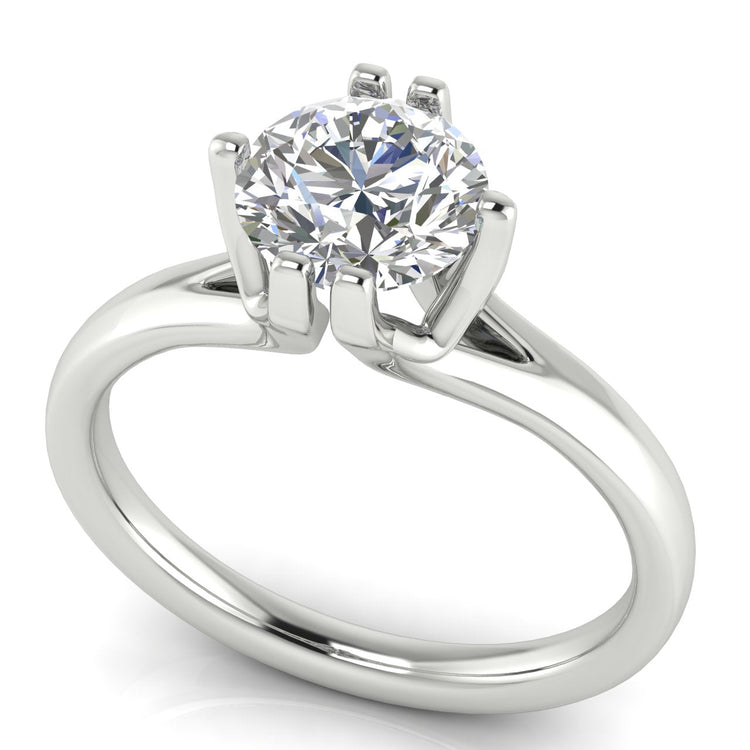 Suspended Round Cut Lab Diamond Engagement Ring