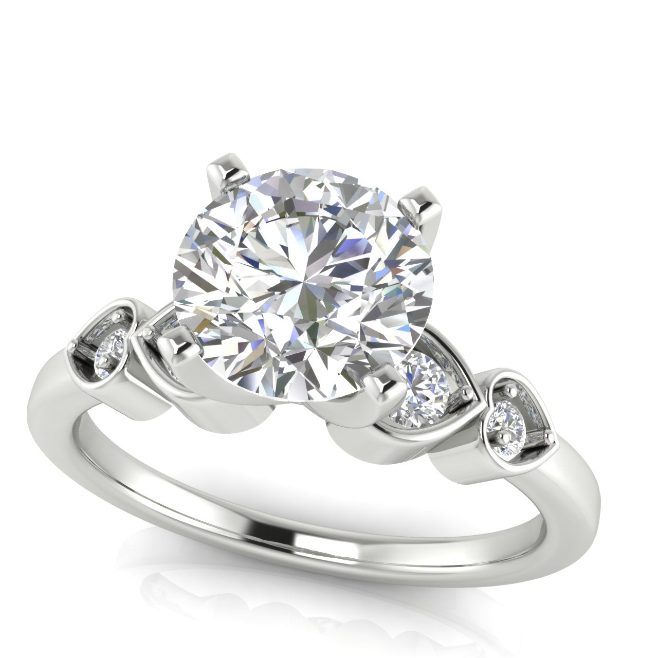 Romance Round Cut Lab Diamond Engagement Ring