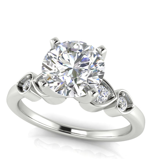 Romance Round Cut Moissanite Engagement Ring